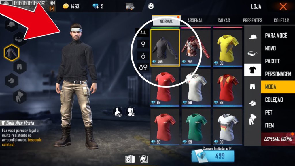 Camisa gola alta Free Fire e emote da bandeira de volta, saiba mais - Free  Fire Club