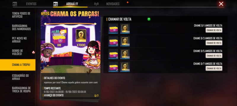 Free Fire: evento para chamar amigos de volta retorna; como ganhar